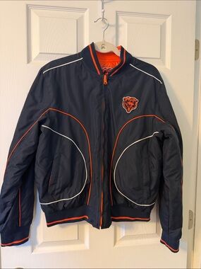NFL Navy Jacket with Orange Bears Patch